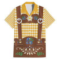 Lederhosen Oktoberfest Family Matching Mermaid Dress and Hawaiian Shirt Gold Edelweiss Floral Polka Dots - Wonder Print Shop