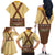 Lederhosen Oktoberfest Family Matching Off The Shoulder Long Sleeve Dress and Hawaiian Shirt Gold Edelweiss Floral Polka Dots - Wonder Print Shop
