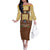 Lederhosen Oktoberfest Family Matching Off The Shoulder Long Sleeve Dress and Hawaiian Shirt Gold Edelweiss Floral Polka Dots - Wonder Print Shop