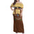 Lederhosen Oktoberfest Family Matching Off Shoulder Maxi Dress and Hawaiian Shirt Gold Edelweiss Floral Polka Dots - Wonder Print Shop