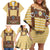 Lederhosen Oktoberfest Family Matching Off Shoulder Short Dress and Hawaiian Shirt Gold Edelweiss Floral Polka Dots - Wonder Print Shop