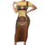 Lederhosen Oktoberfest Family Matching Short Sleeve Bodycon Dress and Hawaiian Shirt Gold Edelweiss Floral Polka Dots - Wonder Print Shop