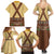 Lederhosen Oktoberfest Family Matching Summer Maxi Dress and Hawaiian Shirt Gold Edelweiss Floral Polka Dots - Wonder Print Shop