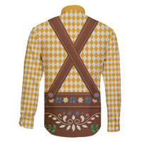 Lederhosen Oktoberfest Family Matching Summer Maxi Dress and Hawaiian Shirt Gold Edelweiss Floral Polka Dots - Wonder Print Shop