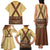 Lederhosen Oktoberfest Family Matching Tank Maxi Dress and Hawaiian Shirt Gold Edelweiss Floral Polka Dots - Wonder Print Shop