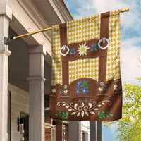 Lederhosen Oktoberfest Garden Flag Gold Edelweiss Floral Polka Dots - Wonder Print Shop