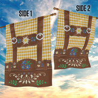 Lederhosen Oktoberfest Garden Flag Gold Edelweiss Floral Polka Dots - Wonder Print Shop