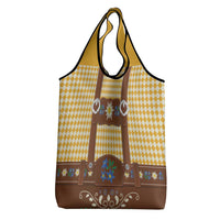 Lederhosen Oktoberfest Grocery Bag Gold Edelweiss Floral Polka Dots - Wonder Print Shop