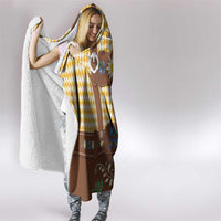 Lederhosen Oktoberfest Hooded Blanket Gold Edelweiss Floral Polka Dots - Wonder Print Shop