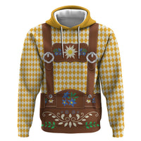 Lederhosen Oktoberfest Hoodie Gold Edelweiss Floral Polka Dots - Wonder Print Shop