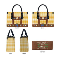 Lederhosen Oktoberfest Leather Bag Gold Edelweiss Floral Polka Dots - Wonder Print Shop