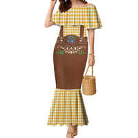 Lederhosen Oktoberfest Mermaid Dress Gold Edelweiss Floral Polka Dots - Wonder Print Shop