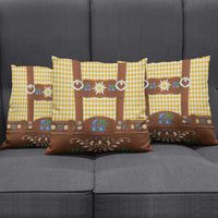 Lederhosen Oktoberfest Pillow Cover Gold Edelweiss Floral Polka Dots - Wonder Print Shop