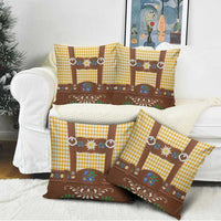 Lederhosen Oktoberfest Pillow Cover Gold Edelweiss Floral Polka Dots - Wonder Print Shop