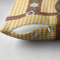 Lederhosen Oktoberfest Pillow Cover Gold Edelweiss Floral Polka Dots - Wonder Print Shop