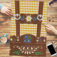Lederhosen Oktoberfest Puzzle Gold Edelweiss Floral Polka Dots - Wonder Print Shop