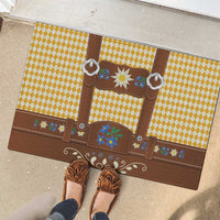 Lederhosen Oktoberfest Rubber Doormat Gold Edelweiss Floral Polka Dots - Wonder Print Shop