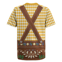 Lederhosen Oktoberfest Rugby Jersey Gold Edelweiss Floral Polka Dots - Wonder Print Shop