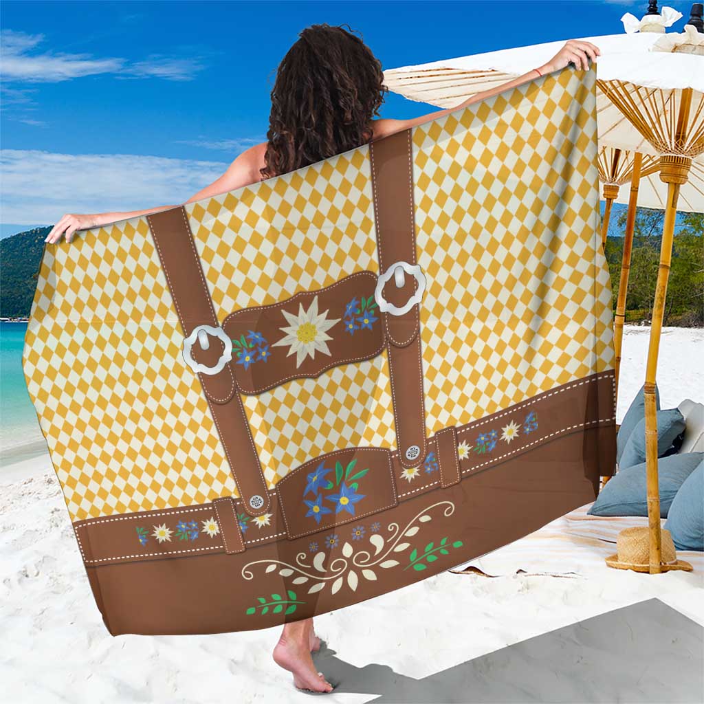 Lederhosen Oktoberfest Sarong Gold Edelweiss Floral Polka Dots - Wonder Print Shop
