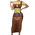 Lederhosen Oktoberfest Short Sleeve Bodycon Dress Gold Edelweiss Floral Polka Dots - Wonder Print Shop