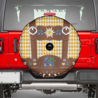 Lederhosen Oktoberfest Spare Tire Cover Gold Edelweiss Floral Polka Dots - Wonder Print Shop