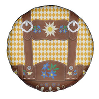 Lederhosen Oktoberfest Spare Tire Cover Gold Edelweiss Floral Polka Dots - Wonder Print Shop