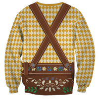 Lederhosen Oktoberfest Sweatshirt Gold Edelweiss Floral Polka Dots - Wonder Print Shop