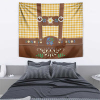 Lederhosen Oktoberfest Tapestry Gold Edelweiss Floral Polka Dots - Wonder Print Shop
