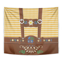 Lederhosen Oktoberfest Tapestry Gold Edelweiss Floral Polka Dots - Wonder Print Shop