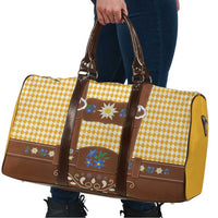 Lederhosen Oktoberfest Travel Bag Gold Edelweiss Floral Polka Dots - Wonder Print Shop