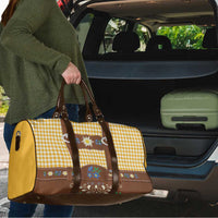 Lederhosen Oktoberfest Travel Bag Gold Edelweiss Floral Polka Dots - Wonder Print Shop