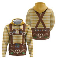 Lederhosen Oktoberfest Zip Hoodie Gold Edelweiss Floral Polka Dots - Wonder Print Shop