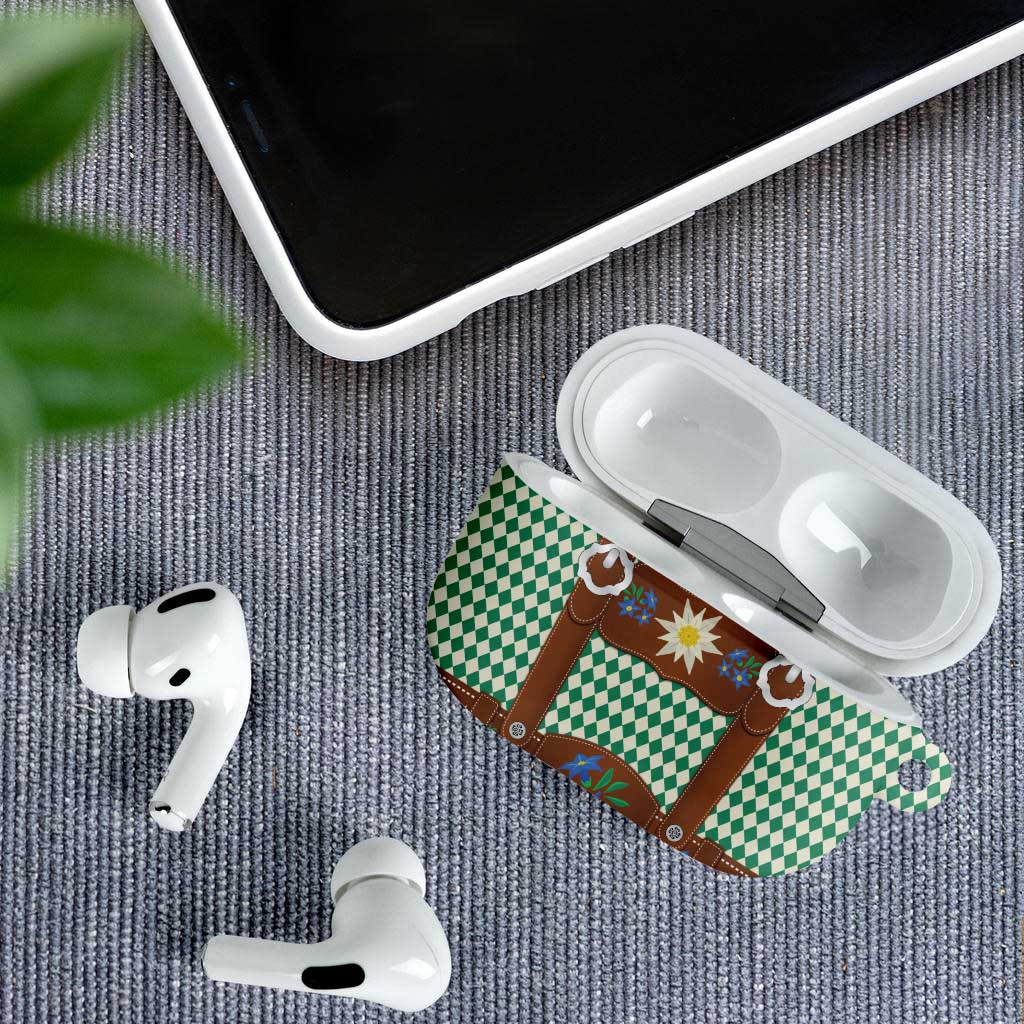 Lederhosen Oktoberfest AirPods Case Green Edelweiss Floral Polka Dots - Wonder Print Shop