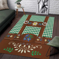 Lederhosen Oktoberfest Area Rug Green Edelweiss Floral Polka Dots - Wonder Print Shop