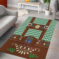 Lederhosen Oktoberfest Area Rug Green Edelweiss Floral Polka Dots - Wonder Print Shop