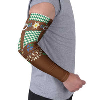 Lederhosen Oktoberfest Arm Sleeves Green Edelweiss Floral Polka Dots - Wonder Print Shop