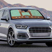 Lederhosen Oktoberfest Auto Sun Shade Green Edelweiss Floral Polka Dots - Wonder Print Shop