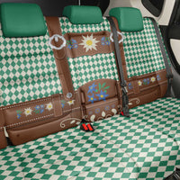 Lederhosen Oktoberfest Back Car Seat Cover Green Edelweiss Floral Polka Dots - Wonder Print Shop