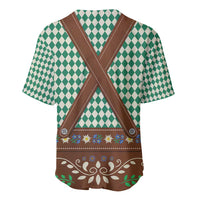 Lederhosen Oktoberfest Baseball Jersey Green Edelweiss Floral Polka Dots - Wonder Print Shop