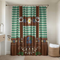 Lederhosen Oktoberfest Bathroom Set Green Edelweiss Floral Polka Dots - Wonder Print Shop