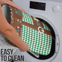 Lederhosen Oktoberfest Bathroom Set Green Edelweiss Floral Polka Dots - Wonder Print Shop