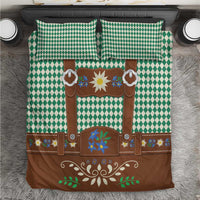 Lederhosen Oktoberfest Bedding Set Green Edelweiss Floral Polka Dots - Wonder Print Shop