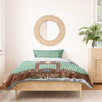 Lederhosen Oktoberfest Bedding Set Green Edelweiss Floral Polka Dots - Wonder Print Shop