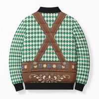 Lederhosen Oktoberfest Bomber Puffer Jacket Green Edelweiss Floral Polka Dots - Wonder Print Shop