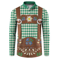 Lederhosen Oktoberfest Button Sweatshirt Green Edelweiss Floral Polka Dots - Wonder Print Shop