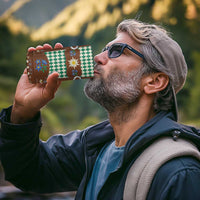 Lederhosen Oktoberfest 4 in 1 Can Cooler Tumbler Green Edelweiss Floral Polka Dots - Wonder Print Shop