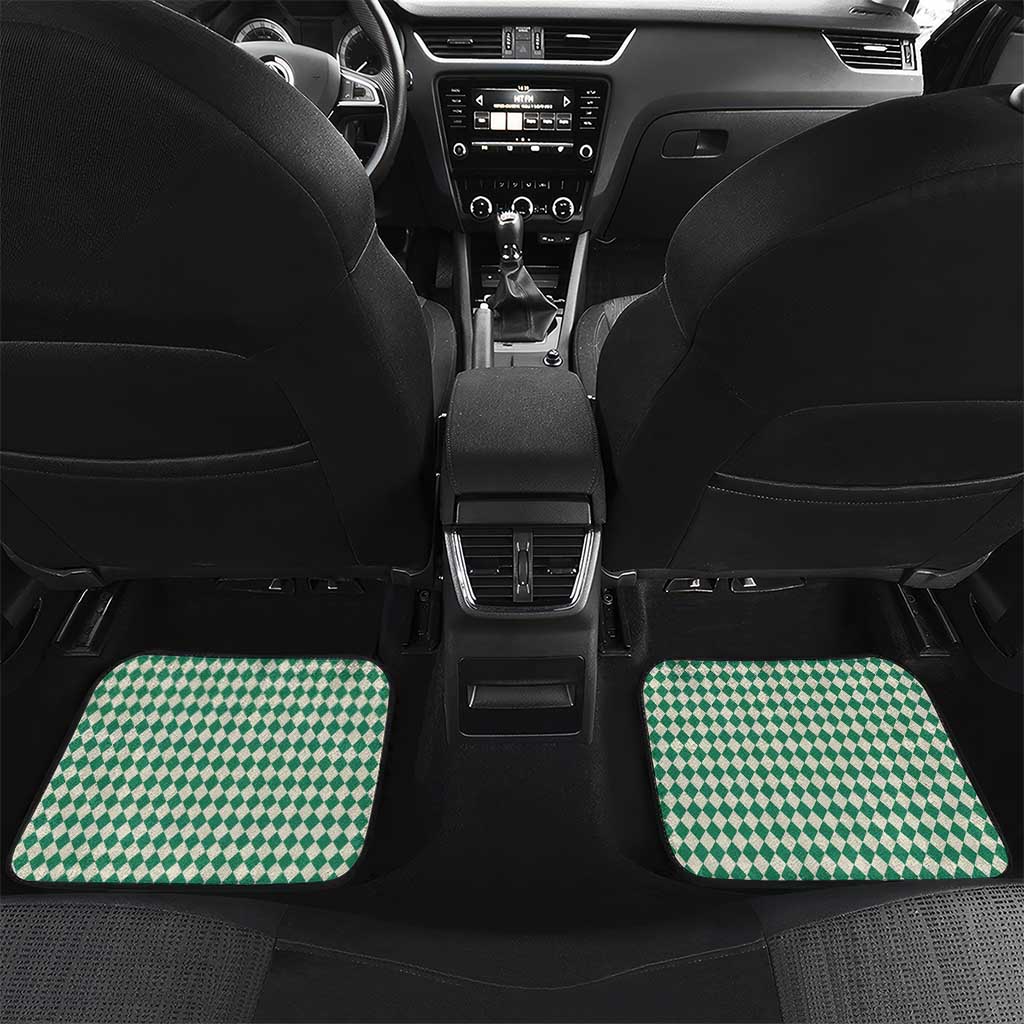 Lederhosen Oktoberfest Car Mats Green Edelweiss Floral Polka Dots - Wonder Print Shop