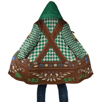 Lederhosen Oktoberfest Cloak Green Edelweiss Floral Polka Dots - Wonder Print Shop