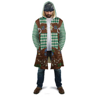 Lederhosen Oktoberfest Cloak Green Edelweiss Floral Polka Dots - Wonder Print Shop