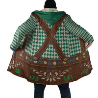 Lederhosen Oktoberfest Cloak Green Edelweiss Floral Polka Dots - Wonder Print Shop